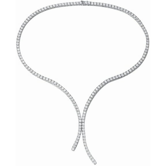 0.1 Carat Moissanite Tennis Necklace for Women 3MM Tennis Necklace Diamond Tennis Chain 925 Sterling Silver Necklace for Women Wedding Bridal Necklace Moissanite Diamond Chain