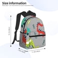 thumbnail image 4 of Picia Cute Dinosaur Large Capacity Backpack Classic Style Backpack Casual Backpack Water-Resistant School Work Travel Outdoor Backpack, 4 of 8