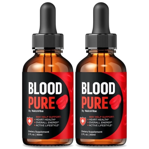 (2 Pack) Blood Pure Drops – BloodPure Daily Liquid Formula to Help Support Steady Energy, Maintain Balanced Levels & Circulation — Just a Few Clean, Natural Drops Daily (60 Servings)