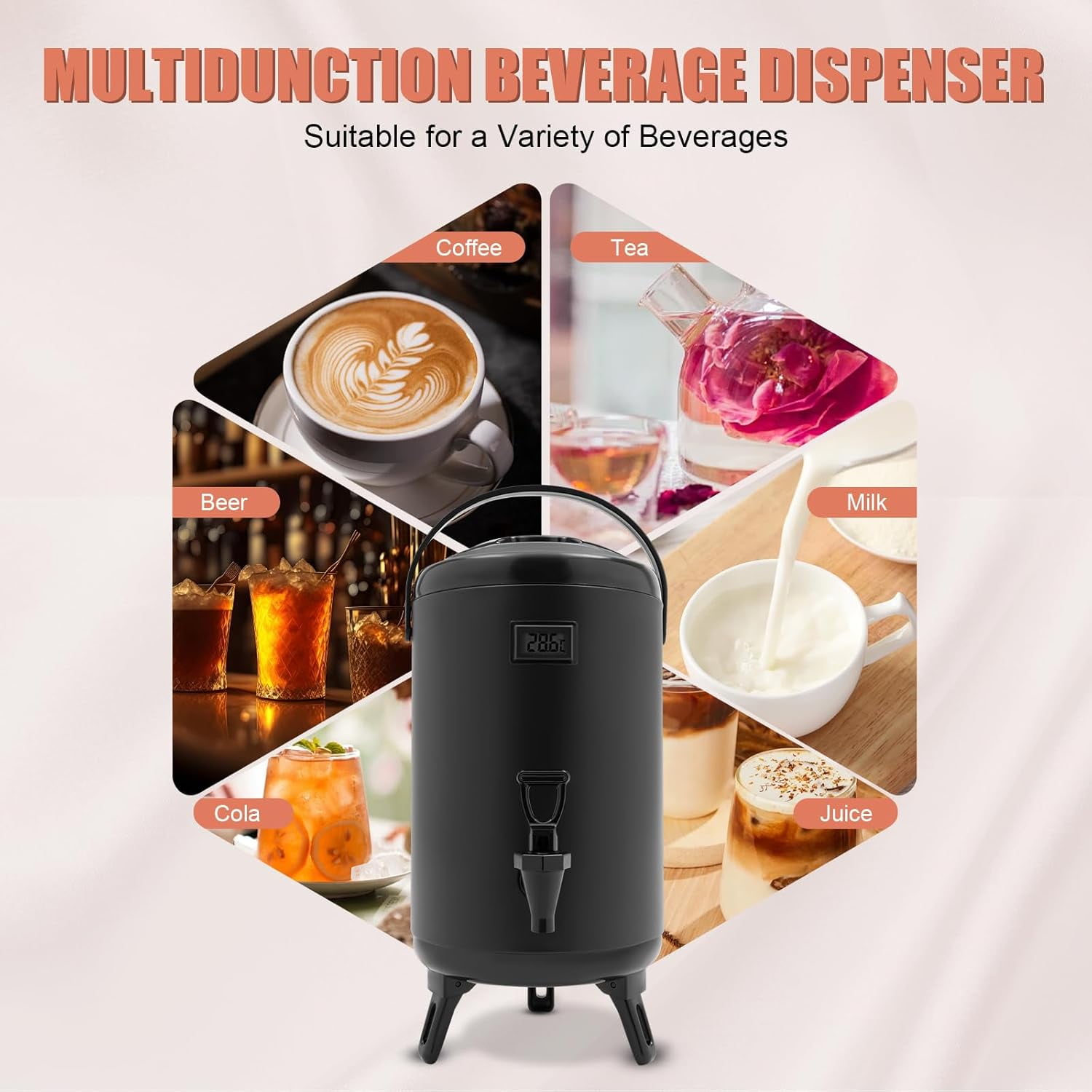 Aazon.co | VorChef Stainless Steel Insulated Beverage Dispenser,Cold