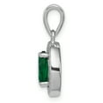 thumbnail image 2 of Sterling Silver w/ Green and White CZ Oval Pendant Charm, 2 of 4