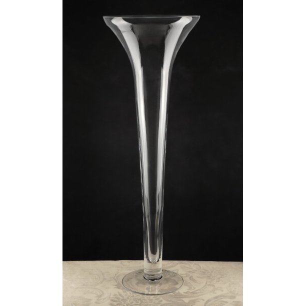 Trumpet Vase 27 inch Tall Clear Glass