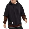 thumbnail image 2 of toraway Chandails à Capuchon pour Hommes Chandails en Molleton à Capuche Chandails en Molleton pour Hommes Sweat à Capuche pour Homme avec Motif Patchwork Contrasté TG, 2 of 4