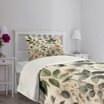 thumbnail image 3 of Ambesonne Vintage Quilted Bedspread Set 2 Pcs, Witchcore Medieval Leaves, Twin Size, Pale Mustard Laurel Green, 3 of 4