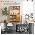 thumbnail image 5 of YYAo Buffet Sideboard, Cupboard Buffet Console Kitchen Sideboard,69 Inch Wine Bar Kitchen Cabinet with Sliding Tempered Glass and Rattan Door-Natural, 5 of 9