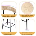 thumbnail image 7 of Counter Height Bar Stools Set of 2 Handwoven Paper Rope BarStools Boho Round Dining Pub Chairs for Kitchen Island (Black & Creamy White), 7 of 7