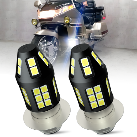 LED Bulbs for GL1500 Goldwing Lights, BBP 52-595 1988-2000 SE,P15D H6M LED Bulbs Motorcycle Bulbs 6000K Cool White