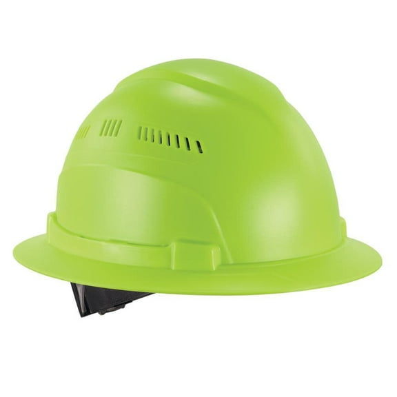 Ergodyne Skullerz 8968 Lime Lightweight Full Brim Hard Hat Vented Class C