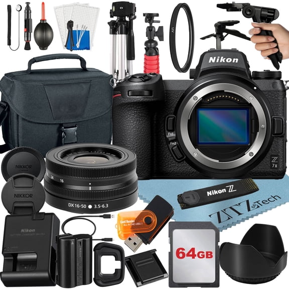 Nikon Z7 Mirrorless Camera Bundle with NIKKOR 16-50mm VR Zoom Lens   64GB Memory Card   Case   Tripod   ZeeTech Accessory (International Version)