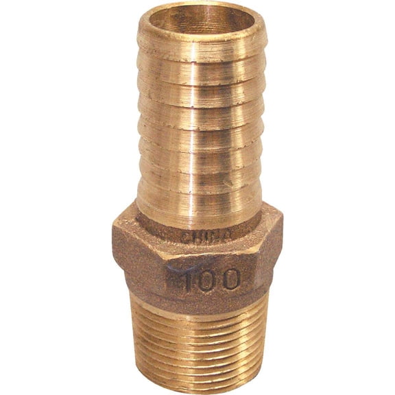 Merrill Brass Hose Barb Fitting - 1/2 In. MIP x 1/2 In. Insert, Gold