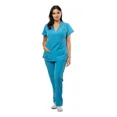 thumbnail image 3 of U Bárbara Pijama Quirúrgica Cruzada Stretch Scrub Uniforme, 3 of 8