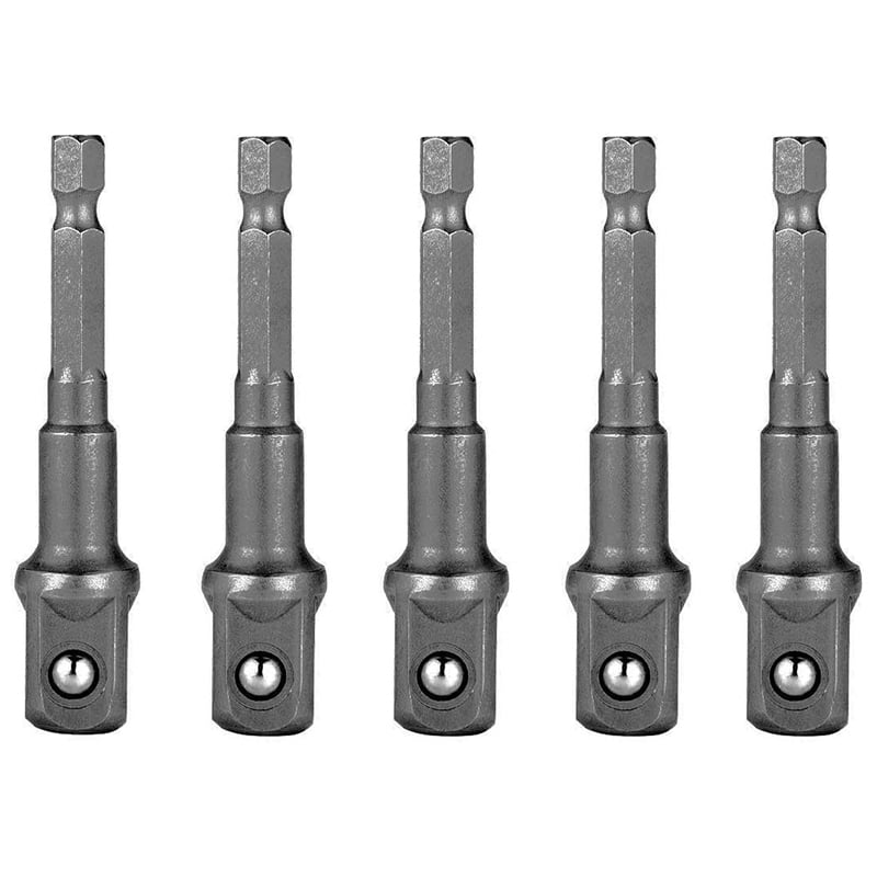 5x Magnetic Nut Driver Set Socket Adaptor Square Drive Fit Impact Drill 10mm 