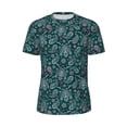thumbnail image 5 of Wukai Vintage Floral Print Men's Short-Sleeved Mesh T-Shirt,Quick-Dry Short Sleeve Workout T-Shirt-Medium, 5 of 8