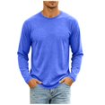 thumbnail image 2 of Drindf Men's Cotton Long Sleeve T Shirts Athletic Moisture Wicking Sports Tops Comfortable Crew Neck Basic Shirt Solid Color Casual Tshirt Top, 2 of 8