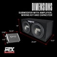 thumbnail image 3 of MTX Dual 12 Inch Car Subwoofer Box Audio System with Amp, Capacitor, and Wiring Kit, 3 of 13