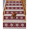 thumbnail image 2 of Christmas Snowflake Stair Treads for Wooden Steps Indoor Runner Rug Carpet, Winter Classic Red Black Plaid 7 Pieces Peel and Stick Staircase Step Treads Covers Washable Throw Door Mats, 30"x8", 2 of 7