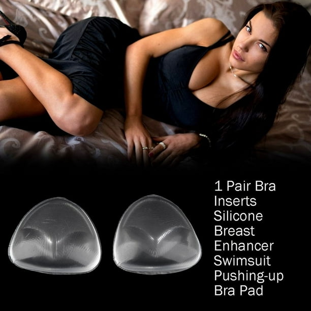 1 Pair Bra Inserts Silicone Breast Enhancer Swimsuit Pushing-up