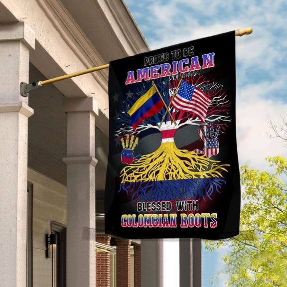 Flag Proud American Colombian Root U.S Colombia Friendship House Flag, Double-Sided Decorative Outdoor Flag, Patriotic Polyester Yard Flag 29.5 x 39.5 in