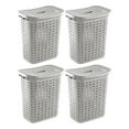 thumbnail image 1 of Sterilite Plastic Weave Laundry Hamper Slim Clothes Basket, Gray, 4-Pack, 1 of 10