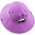 thumbnail image 4 of Beach Kids Sun Hat, Protection Wide Brim Summer Bucket Hats for Girls Boys Purple, 4 of 6