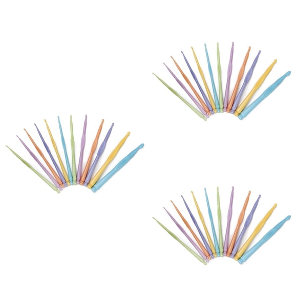 Set of 3 Crochet Hooks Set Plastic Toys Colorful Crochet Hooks