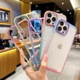 thumbnail image 3 of Compatible with iPhone Case,Gradient Colorful Frame Edge Border Electro Plated Metal Camera Lens Protective Clear Soft Shockproof Cover Phone Case (Purple,iPhone 12 Pro Max), 3 of 7