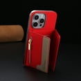 thumbnail image 6 of Dteck Magnetic Case for iPhone 15 Pro Max, 2 in 1 Wallet Case Detachable Card Holder, Compatible with MagSafe, Slim PU Leather RFID Blocking Credit Slots Zipper Pocket,Red, 6 of 7