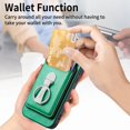 thumbnail image 4 of For Iphone 15 Pro Skin Feel Ring Holder Wallet Magnetic Phone Case(Green),iPhone 16 Pro Max, 4 of 8