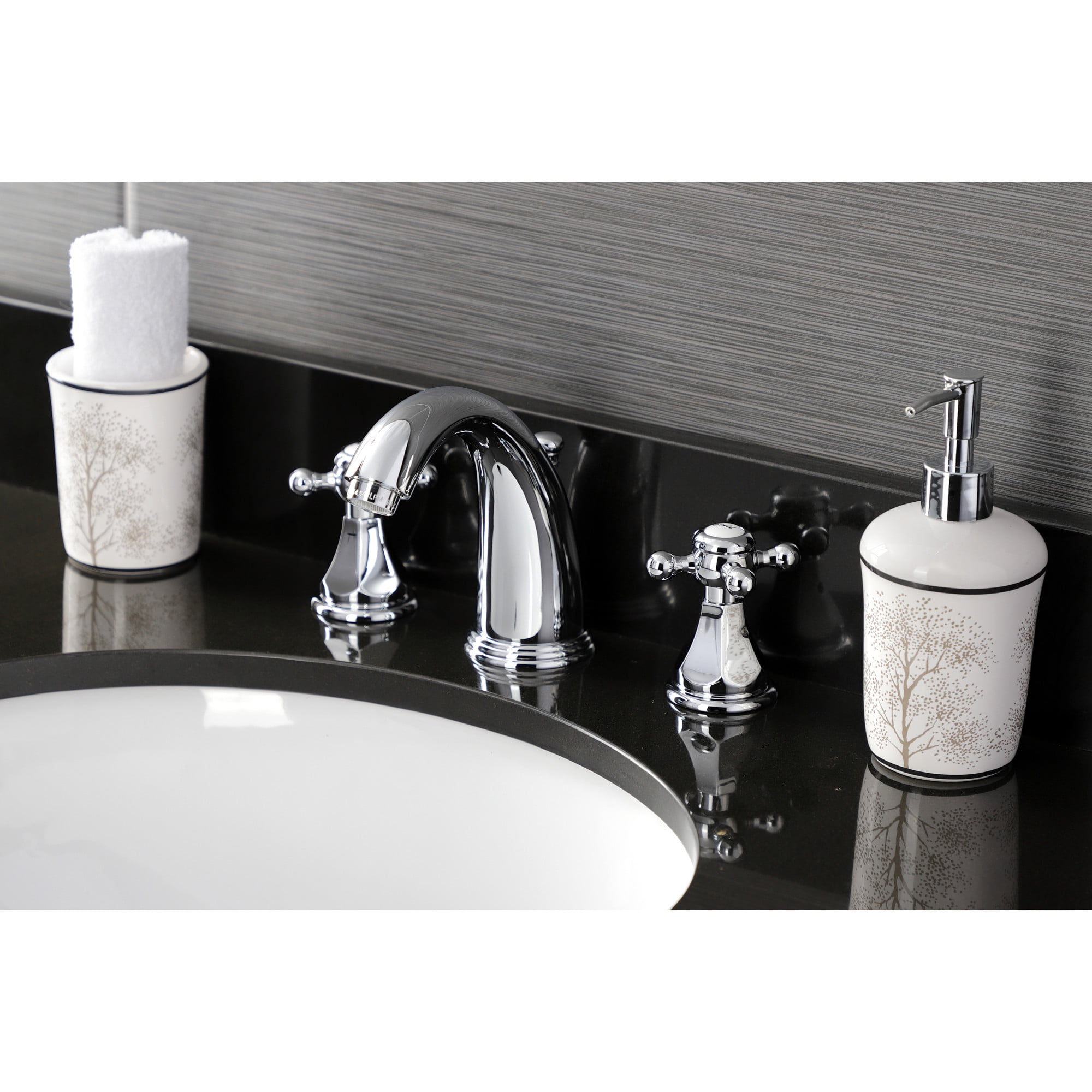 Kingston Brass KB4981BX Metropolitan Widespread Bathroom Faucet with Pop-Up Drain, Polished Chrome