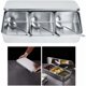 thumbnail image 2 of Tarros de especias para el hogar, caja de condimentos de acero inoxidable con 3 compartimentos, juego de recipientes para especias con tapa y cuchara, 2 of 5