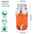 thumbnail image 2 of Dispensador de bebidas Eleganttime, vaso de 1 galón, paquete de 2 con grifo, 2 of 6