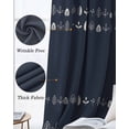 thumbnail image 6 of Rustic Botanical Blackout Curtains 96 Inch Length 2 Panels Set, Japanese Herb on Black Simple Art Full Shading Curtains for Windows, Blackout Curtains for Bedroom Living Room 52"x96", 6 of 8