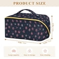 thumbnail image 4 of FORMRS Makeup Bag Travel Cosmetic Organizer for Women Fold Flat Zipper Pouch with Handle, Red Fireworks Pattern, 4 of 8