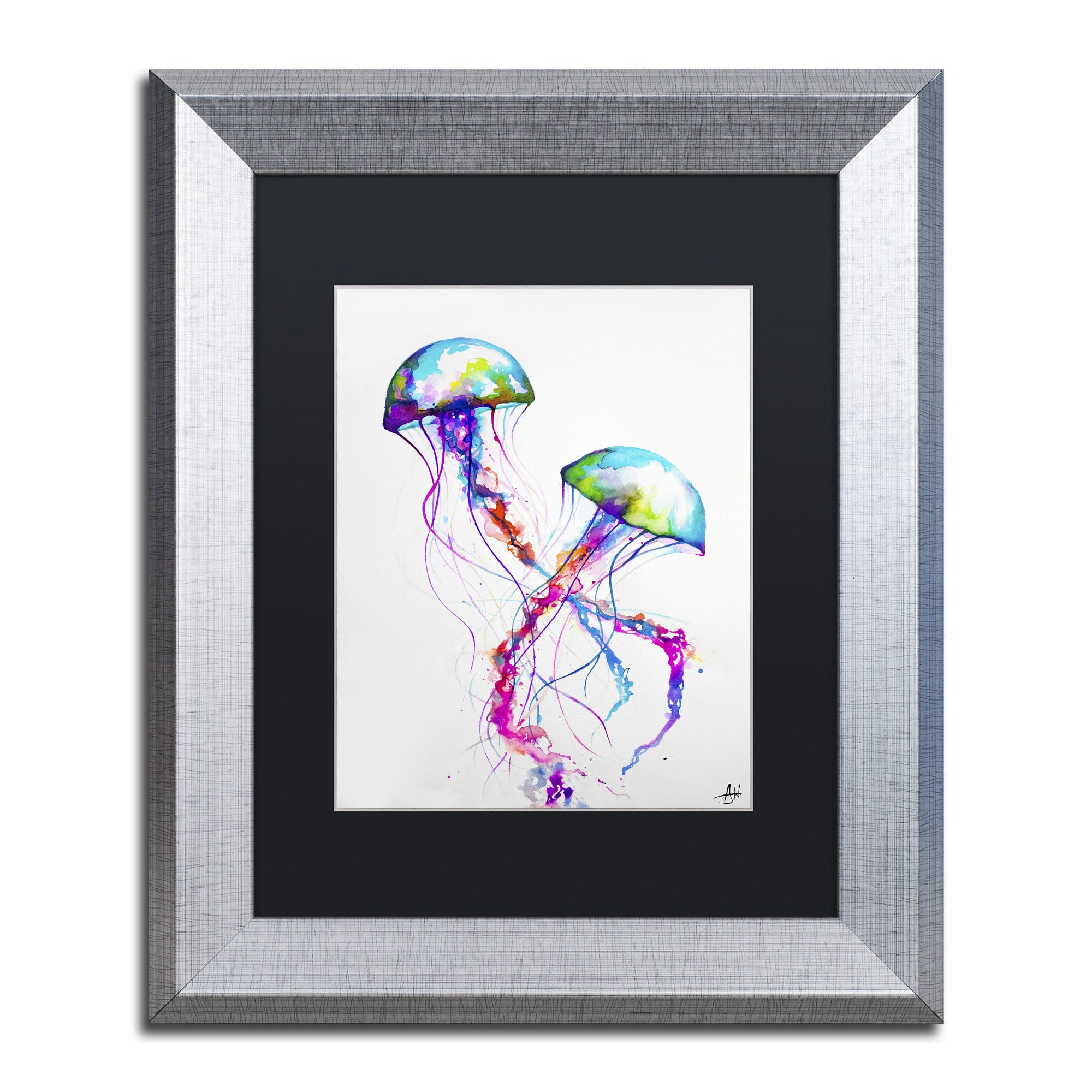 Trademark Fine Art 'Narasumas' Canvas Art by Marc Allante, Black Matte, Silver Frame