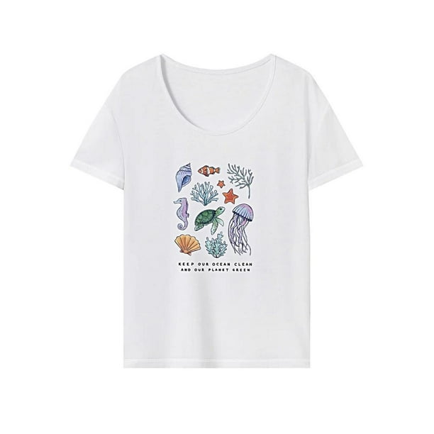 Camiseta para mujer Camiseta básica Recuerdo Elegante Camiseta de cuello redondo para viajes de oficina L