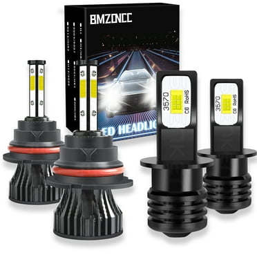 BMZONCCFor Mitsubishi Montero Sport 2000-2004 Combo 9007 LED Headlight   H3 LED Fog Light White Bulb,4Pcs