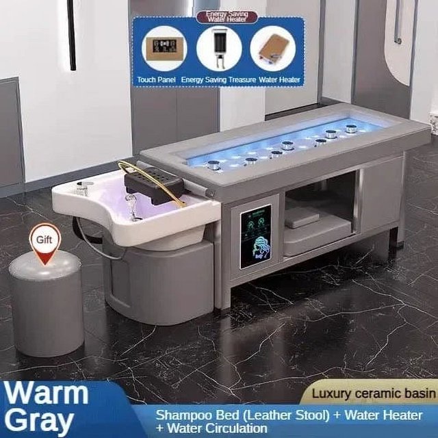 Head Spa Shampo Chair Stylist Fumigation Luxury Minimalistic Hair Wash Bed Massage Therapy Behandelstoel Furniture MQ50SC My Lux Decor Round