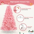 thumbnail image 4 of Laintene Pink Christmas Tree, 6ft unlit Christmas Tree W/ 800 Hinged Branch Tips, Premium Spruce Artificial Xmas Tree with Folding Metal Stand, for Indoor/Outdoor Holiday Decoration, 4 of 9