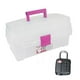 thumbnail image 2 of Caja Vanity TRANSPARENTE Santul con BROCHE ROSA y Candado DE Combinación, 2 of 5