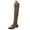 Khaki, variant on Wyzesi Brown Boots for Women Knee High Narrow Calf Women's Fashion Flock Round Toe Boots Solid Shoes High Heels Over Lacup Knee High Boots Christmas Boots for Women