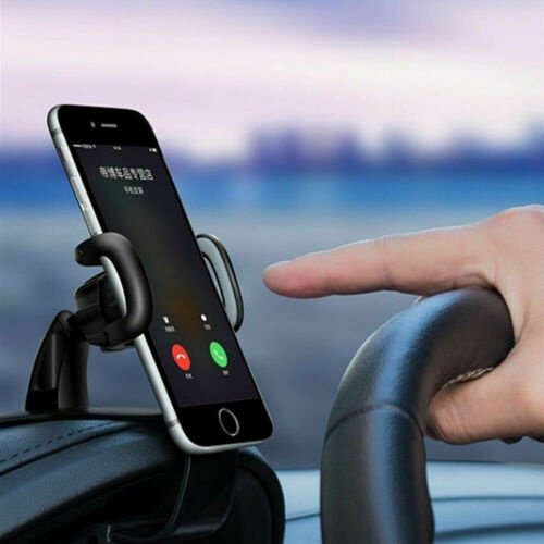 Support Universel 360° pour Pare-Brise de Voiture et Tableau de Bord pour Téléphone Mobile GPS