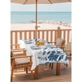 thumbnail image 2 of Outdoor Tablecloth with Umbrella Hole for Patio/Picnic/Party/Camping, Blue Leaves Waterproof Table Cloth Rectangle Table Cover Washable, Summer Botanical (60"x 120"), 2 of 8