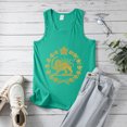 thumbnail image 4 of FUYUDY Women'S Tank Top Casual Summer Ribbed Sleeveless Racerback Crew Neck Patterned Print Loose Fit Vest Comfortable Stretchy Basic Female Camisole For Casual Daily Wear And Athletic Wear,Green,XXL, 4 of 5