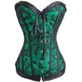 thumbnail image 1 of Femmes Vintage Floral Denim Corset Bustier Haut, 1 of 5