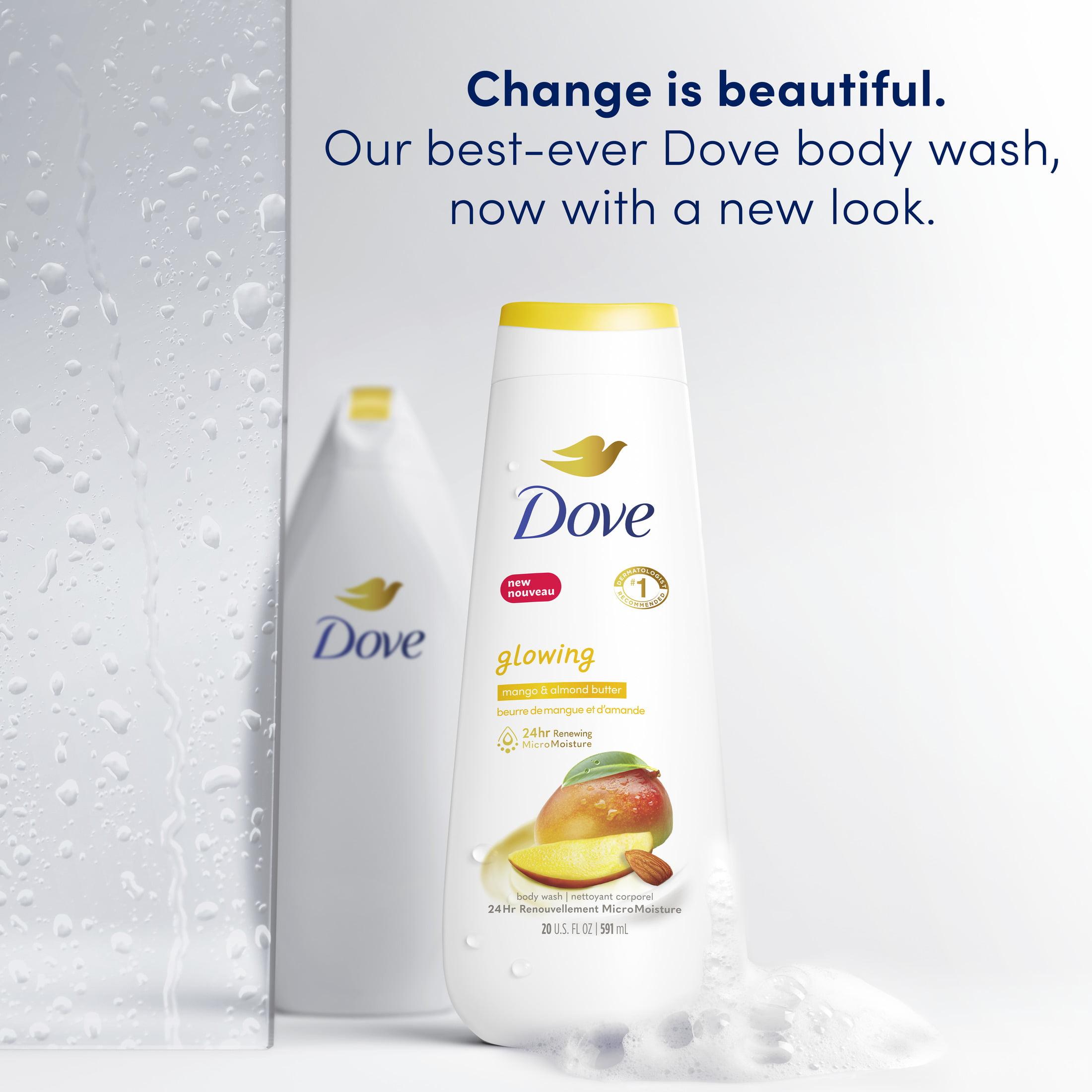 Dove Glowing Long Lasting Gentle Women's Body Wash All Skin Type, Mango and Almond Butter, 20 fl oz - image 5 of 11