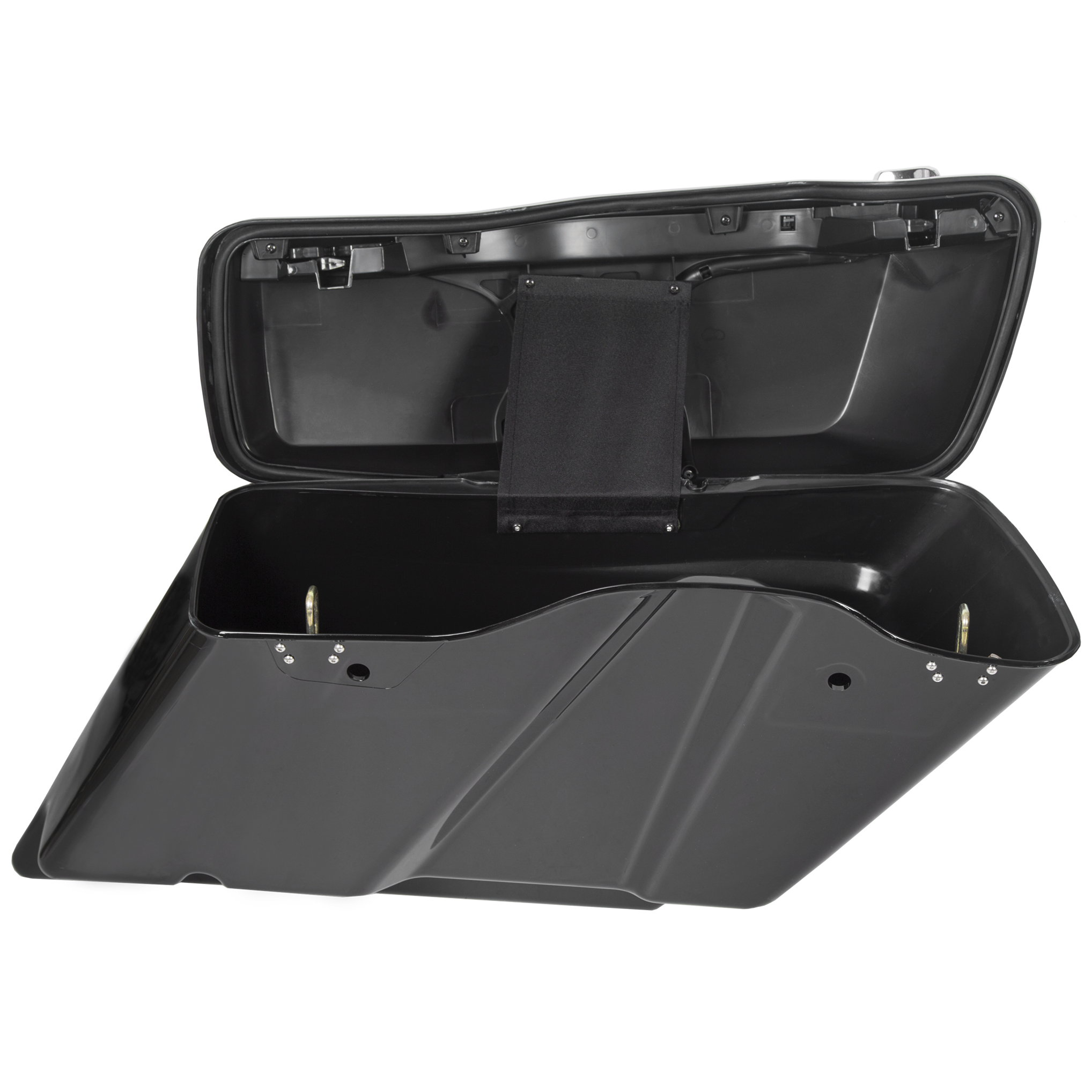 ZXMT Unpainted 5 Inch Extended Stretched Saddlebags For Harley Touring Road King Glide 1993-2013 - Black ABS Plastic