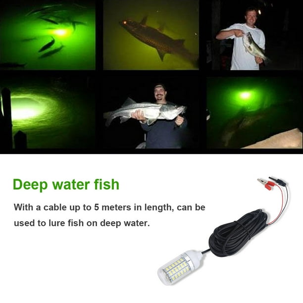 Herwey Fishing Led Light, 12v Outdoor Led Submersible Underwater Night Boat Fishing Light Lamp, Night Fishing Light White