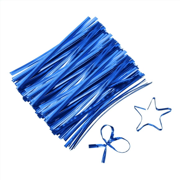 3" Twist Ties, Metallic Twist Ties, Reusable Plastic Coated Twist Ties, Pack of 800, Blue