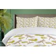 thumbnail image 4 of Ambesonne Dragonfly Duvet Cover Set, Lotus Flower, 2-Calking, Apple Green and Cream, 4 of 7