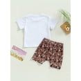 thumbnail image 4 of ZAXARRA Toddler Baby 2Pcs Summer Outfits, Short Sleeve Graphic T-Shirt + Rope Front Shorts Set, 4 of 9